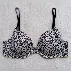 PINK By Victoria’s Secret Wear Everywhere Demi Leopard Neon Yellow B+W Bra 36C